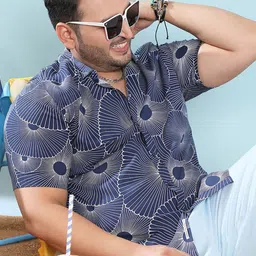 Instafab Plus Size Classic Opaque Printed Casual Shirt-16