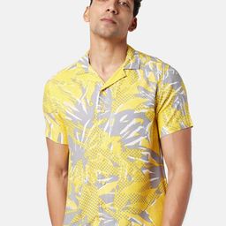 People Men Yellow Slim Fit Printed Casual Shirt-picture-27