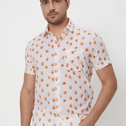 Mufti Slim Fit Opaque Printed Cotton Casual Shirt-picture-29