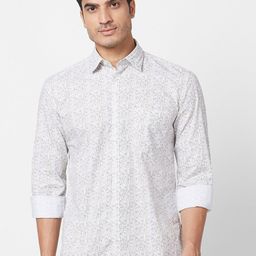 Parx Slim Fit Floral Printed Spread Collar Cotton Casual Shirt-image-21