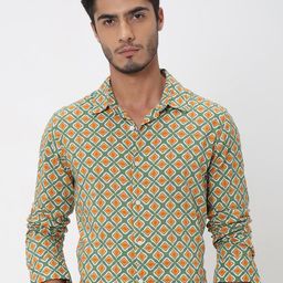 Mufti Geometric Printed  Slim Fit Casual Shirt-picture-26