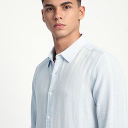 THE BEAR HOUSE Men Slim Fit Striped Pure Cotton Casual Shirt-picture-5