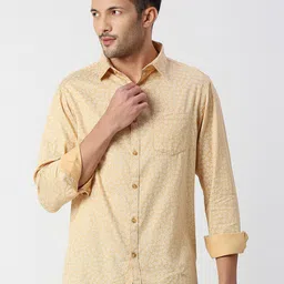 SNX Classic Tailored Fit Floral Printed Cotton Casual Shirt-picture-34