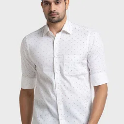 ColorPlus Ditsy Printed Tailored Fit Opaque Cotton Casual Shirt-picture-17