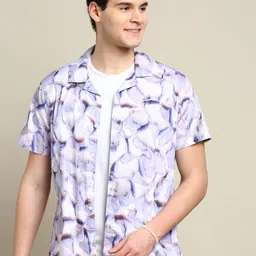 INVICTUS Club Slim Fit Abstract Printed Cuban Collar Cotton Casual Shirt-9