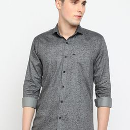 JADEBERRY Classic Slim Fit Micro Ditsy Printed Cotton Casual Shirt-image-97