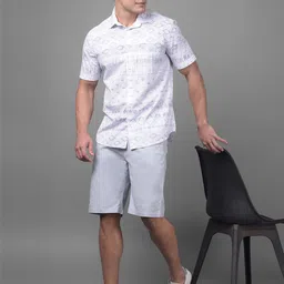 Crimsoune Club Classic Slim Fit Abstract Printed Opaque Cotton Casual Shirt-image-77
