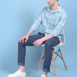 Crimsoune Club Classic Slim Fit Checked Pure Cotton Casual Shirt-image-78