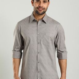 Indian Terrain Classic Spread Collar Slim Fit Printed Cotton Casual Shirt-picture-34