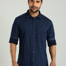 Indian Terrain Micro Ditsy Printed Classic Slim Fit Cotton Opaque Casual Shirt-picture-26