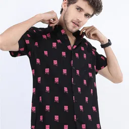KETCH Men Black Slim Fit Printed Casual Shirt-image-99