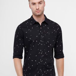 WROGN Men Black Slim Fit Pure Cotton Printed Casual Shirt-image-34