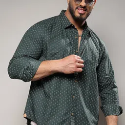 Instafab Plus Classic Micro Ditsy Printed Casual Shirt-picture-32