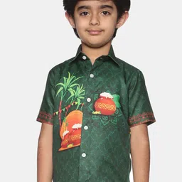 Sethukrishna Boys Printed Casual Cotton Shirt-87