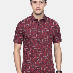 VUDU Comfort Typography Printed Cotton Casual Shirt-image-42