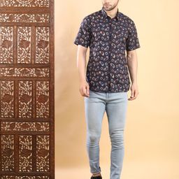Streaks & Crosses Smart Ethnic Motifs Printed Cotton Casual Shirt-image-65