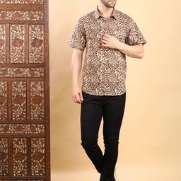 Streaks & Crosses Smart Paisley Printed Spread Collar Cotton Casual Shirt-image-41