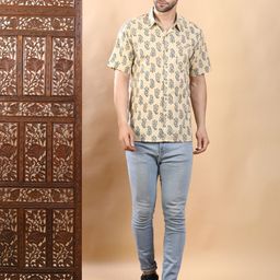 Streaks & Crosses Paisley Printed Smart Cotton Casual Shirt-image-10