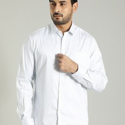 Indian Terrain Micro Ditsy Printed Spread Collar Long Sleeve Regular Fit Casual Shirt-image-77