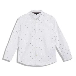 Tommy Hilfiger Boys Geometric Printed Spread Collar Opaque Cotton Casual Shirt-image-40