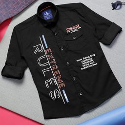 SKY HEIGHTS Boys Typography Printed Pure Cotton Casual Shirt-image-64