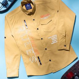 SKY HEIGHTS Boys Typography Printed Pure Cotton Casual Shirt-image-62