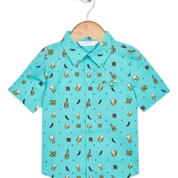 Budding Bees Boys Graphic Printed Cotton Spread Collar Opaque Casual Shirt-image-69