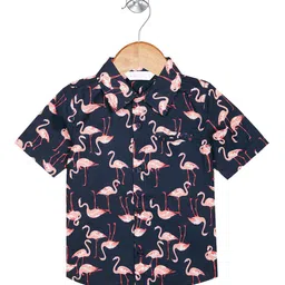 Budding Bees Boys Conversational Spread Collar Opaque Printed Casual Shirt-image-67