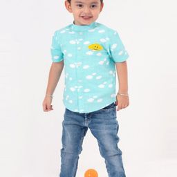 Tiber Taber Boys Opaque Printed Cotton Casual Shirt-43