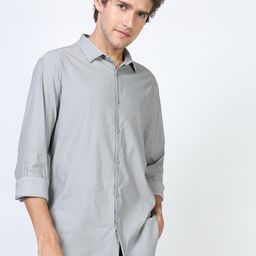 KETCH Men Grey Solid Slim Fit Casual Shirt-picture-40