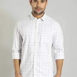 Indian Terrain Checked Slim Fit Cotton Casual Shirt-image-14