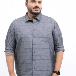 HIGHLANDER Men Plus Size Striped Slim Fit Casual Shirt-picture-22