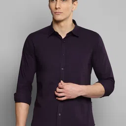 Allen Cooper Men Violet Slim Fit Casual Shirt-image-63