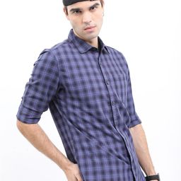 HIGHLANDER Men Checked Slim Fit Casual Shirt-image-67
