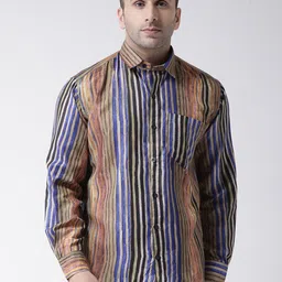 Hangup Men Slim Fit Vertical Striped Casual Shirt-image-47