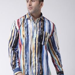 Hangup Men Slim Fit Vertical Striped Casual Shirt-image-81