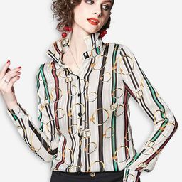JC Collection Women Beige Opaque Striped Casual Shirt-image-86