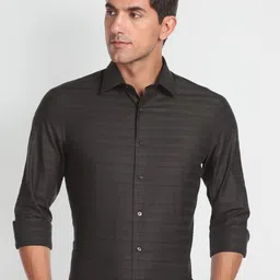 Arrow Horizontal Striped Pure Cotton Formal Shirt-image-68