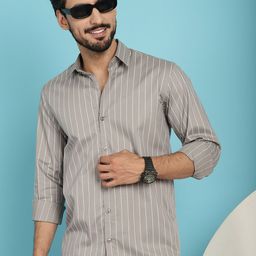 Indian Needle Classic Cotton Striped Casual Shirt-picture-32