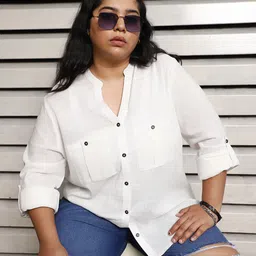 Freeform by High Star Plus Size Regular Fit Casual Cotton Casual Shirt-image-18