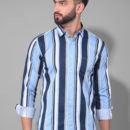 COBB Men Slim Fit Opaque Striped Casual Shirt-image-20