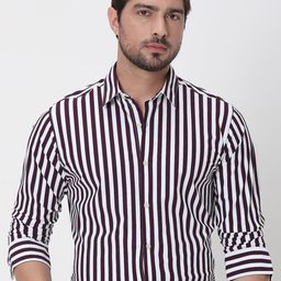 Mufti Slim Fit Candy Striped Spread Collar Long Sleeves Casual Shirt-image-22