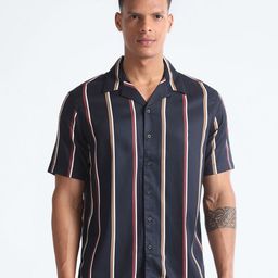 Flying Machine Slim Fit Opaque Striped Cotton Casual Shirt-picture-45