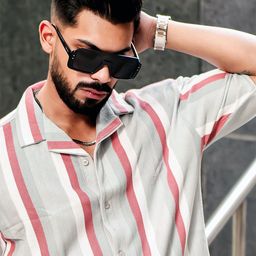 Maniac Comfort Striped Oversized Casual Shirt-image-6