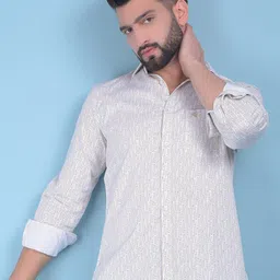 Crimsoune Club Classic Slim Fit Geometric Printed Pure Cotton Casual Shirt-image-70