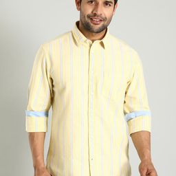Indian Terrain Classic Slim Fit Striped Cotton Casual Shirt-picture-28