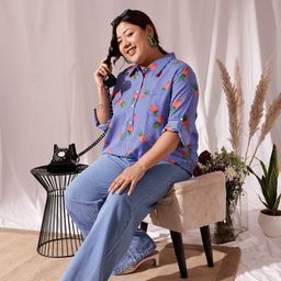 CURVY STREET Plus Size Comfort Striped Pure Cotton Casual Shirt-image-7