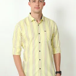 URBARO Smart Slim Fit Vertical Stripes Cotton Casual Shirt-image-28
