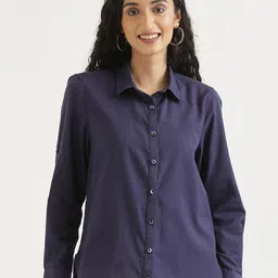 SAADAA Roll-Up Sleeves Cotton Linen Casual Shirt-picture-10