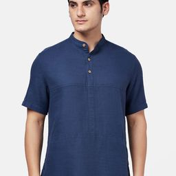 7 Alt by Pantaloons Mandarin Collar Cotton Linen Casual Shirt-image-29